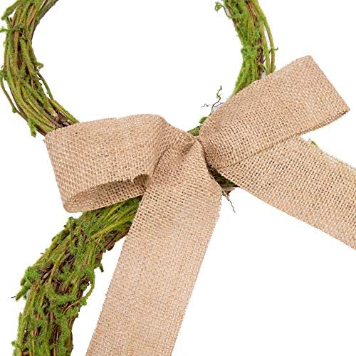 27 Inch Artificial Easter Wreath with Moss and Burlap Bow Spring Bunny Wreath for Front Door Easter Decorations, alternate