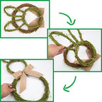27 Inch Artificial Easter Wreath with Moss and Burlap Bow Spring Bunny Wreath for Front Door Easter Decorations, alternate