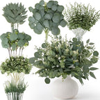270 Pcs Artificial Eucalyptus Stems, Mixed Greenery Stems for Decor