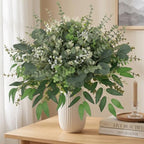 270 Pcs Mixed Eucalyptus Leaves Stems Artificial Greenery Bulk, alternate view 5