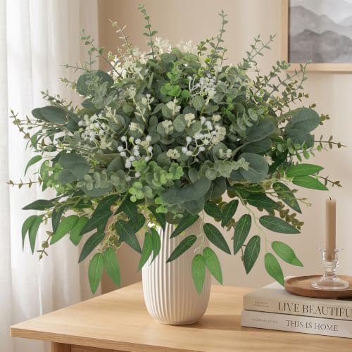 270 Pcs Mixed Eucalyptus Leaves Stems Artificial Greenery Bulk, alternate view 5