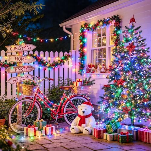 272 Ft 1000 LED Multicolor Christmas String Lights Outdoor Plug in, alternate view 4