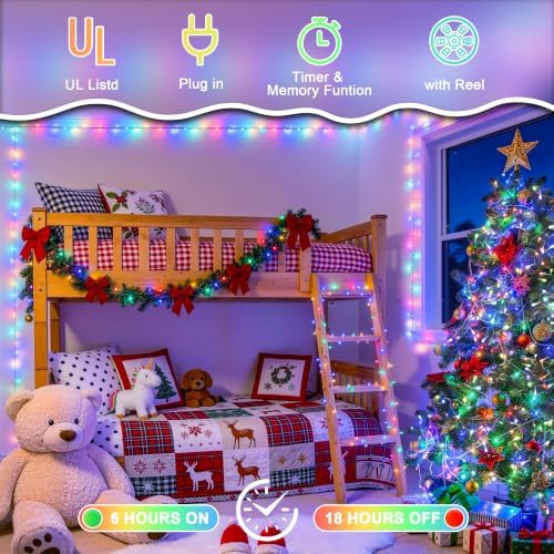 272 Ft 1000 LED Multicolor Christmas String Lights Outdoor Plug in, alternate view 5