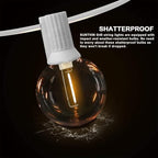27FT White Outdoor String Lights with 14 G40 LED Bulbs in White, alternate view 4