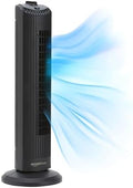 28" 60-Degree Oscillating Tower Fan with Powerful Airflow for Bedroom, Living Room, Office, 3 Speeds, Mechanical