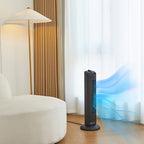 28" 60-Degree Oscillating Tower Fan with Powerful Airflow for Bedroom, Living Room, Office, 3 Speeds, Mechanical, alternate