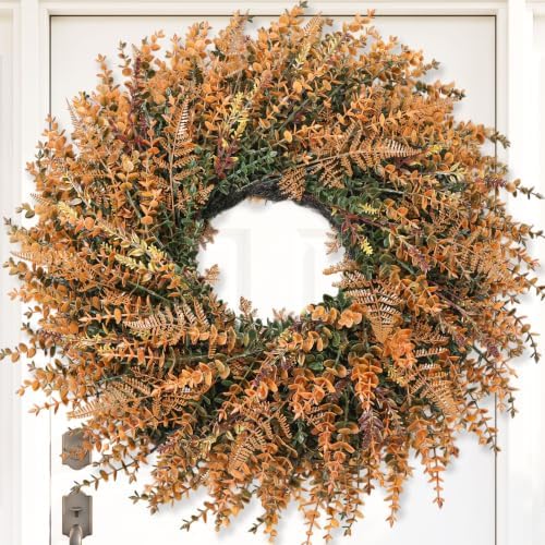28" Fall Wreath for Front Door, Large Artificial Autumn Decor