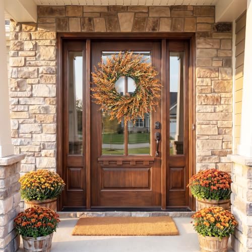28" Fall Wreath for Front Door, Large Artificial Autumn Decor, alternate view 2
