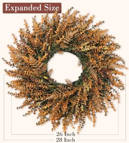28" Fall Wreath for Front Door, Large Artificial Autumn Decor, alternate view 3
