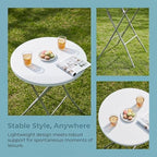 28 inch Cocktail Table, 43in Tall Foldable High Top Folding Table, alternate view 5