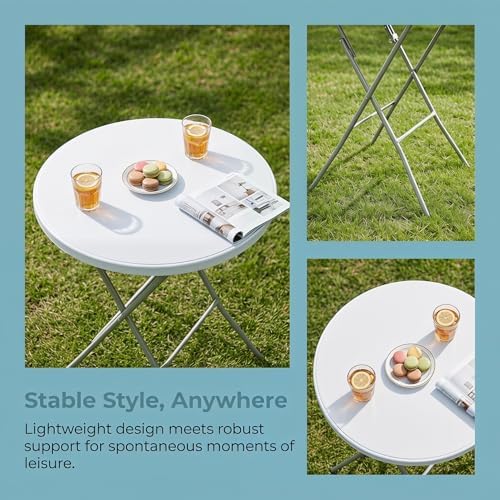 28 inch Cocktail Table, 43in Tall Foldable High Top Folding Table, alternate view 5