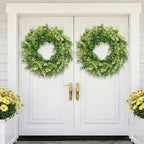 28 Inch Large Eucalyptus Wreaths for Front Door Artificial Green Leaves Greenery Indoor Outdoor Wreath Home, alternate view 2