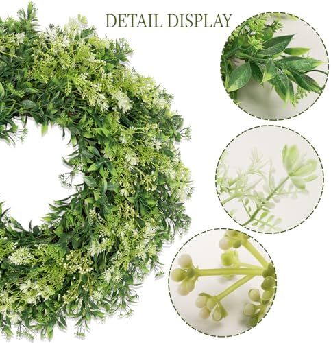 28 Inch Large Eucalyptus Wreaths for Front Door Artificial Green Leaves Greenery Indoor Outdoor Wreath Home, alternate view 5