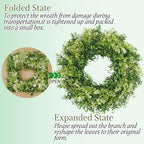 28 Inch Large Eucalyptus Wreaths for Front Door Artificial Green Leaves Greenery Indoor Outdoor Wreath Home, alternate view 6
