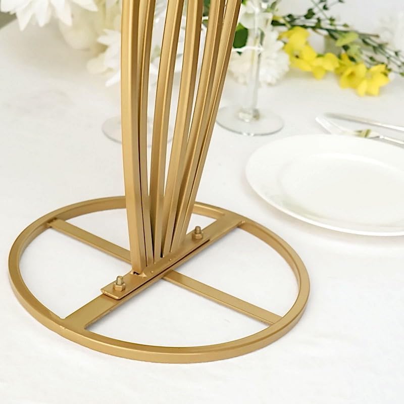 28 inches Gold Metal Mermaid Tail Design Flower Display Stand | 28" Tall Floral Golden Frame Table Centerpiece, alternate