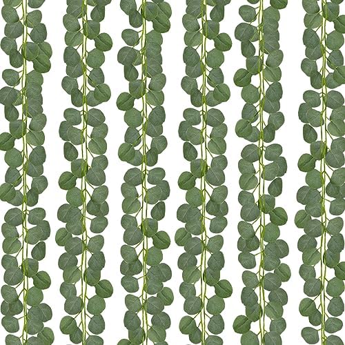 28 Pack 196Ft Eucalyptus Garland, Artificial Eucalyptus Leaves Table Greenery Garland Wreath Vines for Wedding