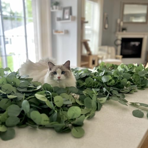 28 Pack 196Ft Eucalyptus Garland, Artificial Eucalyptus Leaves Table Greenery Garland Wreath Vines for Wedding, alternate