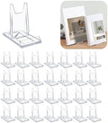 28 Pack Adjustable Acrylic Book Stand for Display, 4.2in H