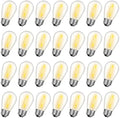 28 Pack S14 Bulbs for Outdoor String Lights, Warm White in Warm White