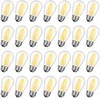 28 Pack S14 Bulbs for Outdoor String Lights, Warm White in Warm White