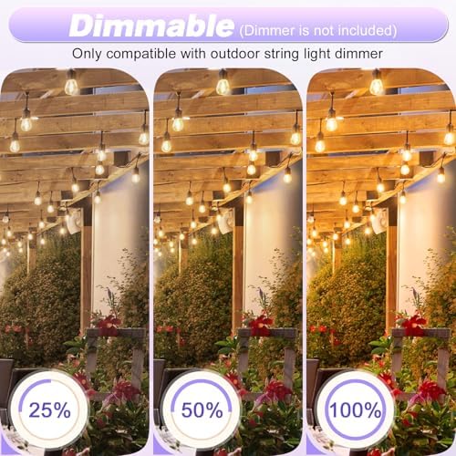 28 Pack S14 Bulbs for Outdoor String Lights, Warm White in Warm White, alternate view 5