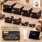 28 Pcs Display Risers with Buffet Riser Tiered Display Stand, Black in Black, alternate view 2