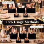 28 Pcs Display Risers with Buffet Riser Tiered Display Stand, Black in Black, alternate view 7
