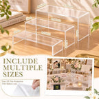 28 Pcs Display Risers with Buffet Riser Tiered Display Stand, Clear in Clear, alternate view 3
