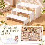28 Pcs Display Risers with Buffet Riser Tiered Display Stand, White in White, alternate view 3