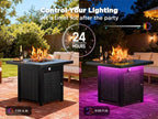 28" Smart Propane Fire Pit, 50,000 BTU CSA Certified with App Control & RGB Music-Sync Lighting, Outdoor Gas, alternate view