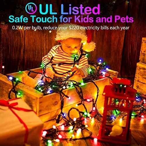 280 LED String Lights,108FT Plug in Christmas Lights Indoor/Outdoor Waterproof, 8 Modes & Memory Twinkle Green, alternate