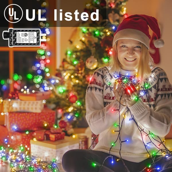 280 LED String Lights,108FT Plug in Christmas Lights Indoor/Outdoor Waterproof, 8 Modes & Memory Twinkle Green, alternate