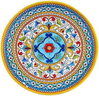 28183 Portofino Round Platter, Melamine Heavy Weight, 650 Grams, 14-inch Diameter in Large in Multicolor
