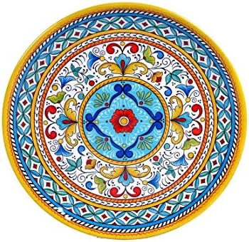 28183 Portofino Round Platter, Melamine Heavy Weight, 650 Grams, 14-inch Diameter in Large in Multicolor