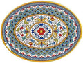 28185 Portofino Oval Platter, Melamine Heavy Weight, 680 Grams, 18-inch Length in Large in Multicolor