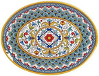 28185 Portofino Oval Platter, Melamine Heavy Weight, 680 Grams, 18-inch Length in Large in Multicolor