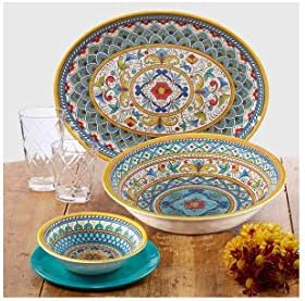 28185 Portofino Oval Platter, Melamine Heavy Weight, 680 Grams, 18-inch Length in Large in Multicolor, alternate view 2
