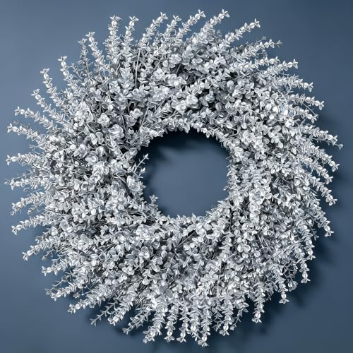 28Inch Christmas Artificial Boxwood Wreath for Front Door, alternate view 2