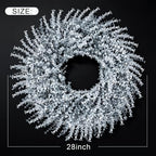 28Inch Christmas Artificial Boxwood Wreath for Front Door, alternate view 3