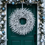 28Inch Christmas Artificial Boxwood Wreath for Front Door, alternate view 4