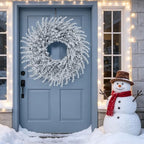 28Inch Christmas Artificial Boxwood Wreath for Front Door, alternate view 6