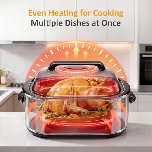 28QT Electric Roaster Oven with 3 Buffet Server for 30lb Big Turkey, alternate view 4