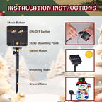 28x40 Lighted Christmas Snowman Garden Flag, 8 Modes Solar LED, alternate view 5