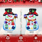 28x40 Lighted Christmas Snowman Garden Flag, 8 Modes Solar LED, alternate view 6