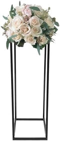 29.5" Tall Black Wedding Flower Plant Stand Metal Vase Column Stand Geometric Centerpiece Vase Flower Display