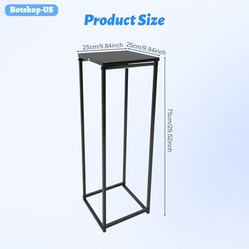 29.5" Tall Black Wedding Flower Plant Stand Metal Vase Column Stand Geometric Centerpiece Vase Flower Display, alternate view
