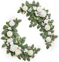 2ft Artificial Flowers Garland, 2-Pack, White & Ivory