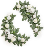 2ft Artificial Flowers Garland, 2-Pack, White & Ivory