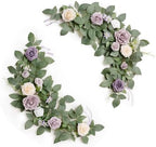 2ft Artificial Flowers Garland, Lilac & Gold