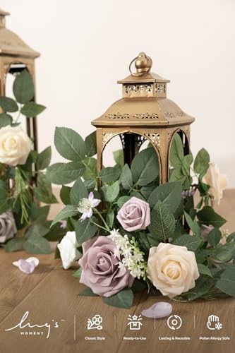 2ft Artificial Flowers Garland, Lilac & Gold, alternate view 2